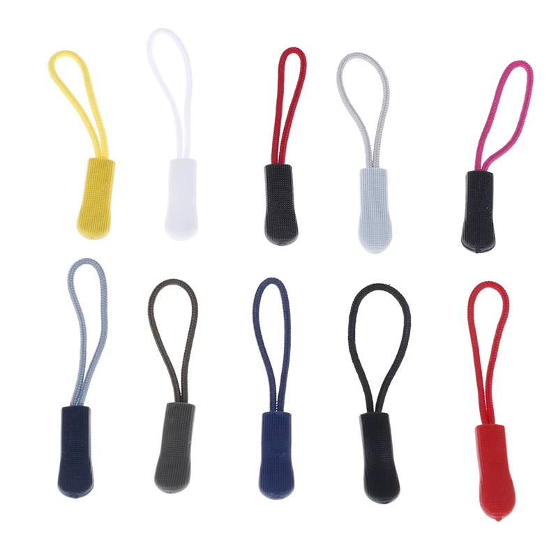 10x ZIP PULLS ZIPPER PULLER REPLACEMENT ZIP CORD ROPE ENDS LOCK BACKPACK BAG
