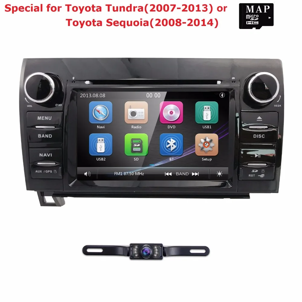 Cheap Cam+In Dash Car DVD GPS Player Navigation Radio Stereo For Toyota Tundra(2007-2013)/Sequoia(2008-2014) RDS AM/FM 3G SWC IPOD CAM 0