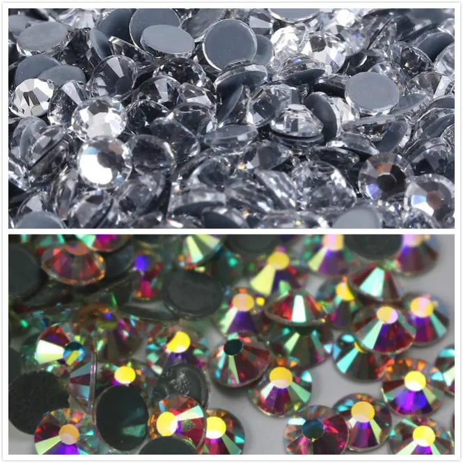 

10bags/lot Quality Clear Crystal AB Hot Fix Rhinestone Super Bright Glass Strass Hotfix Iron On Rhinestones For Fabric garment