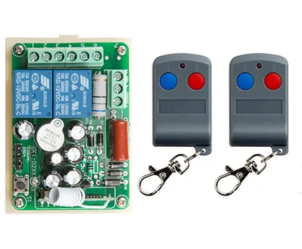 

latest AC220V 2CH 10A RF Remote Control Switch System 2X Transmitter + 1 X Receiver 2ch relay smart home z-wave