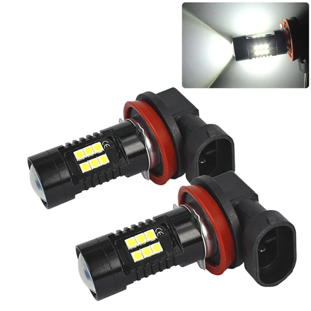 2Pcs H8 H11 LED Fog Lights Bulb 6000K White Car Driving Running Lamp