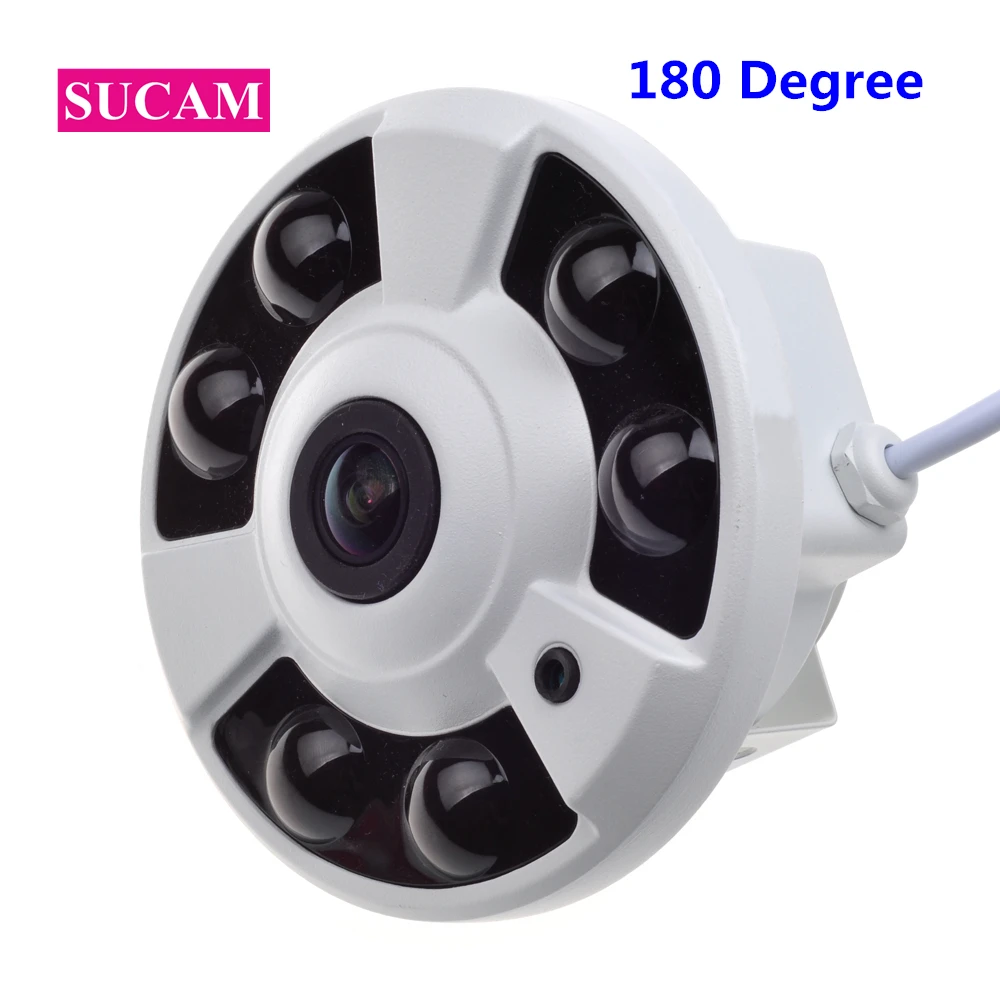 Prix SUCAM 1080 p Fish Eye Caméra de Sécurité 2MP Métal 6 Tableau Leds OSD Câble Accueil CCTV Caméra AHD 20 m IR Avec 1.7mm Fisheye Lentille