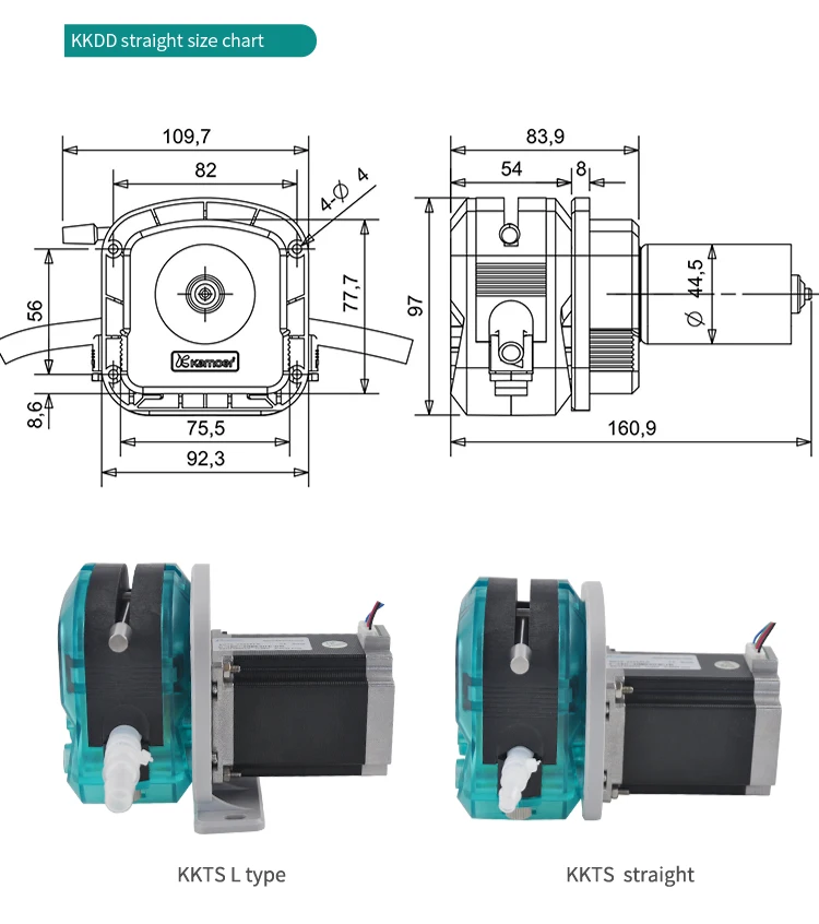 Kamoer многоступенчатая передача мотор постоянного тока KKDD перистальтический насос для передачи жидкости(с одной головкой