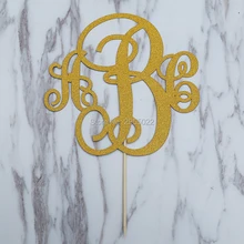 Именной вензель свадебный торт Топпер инициалы на заказ свадебный торт Топпер