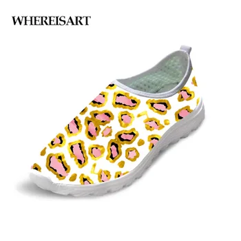 

WHEREISART Hard-Wearing Shoes New Men Shoes Leopard Summer Fashion Casual Shoes Casual Lightweight Men's Sneakers