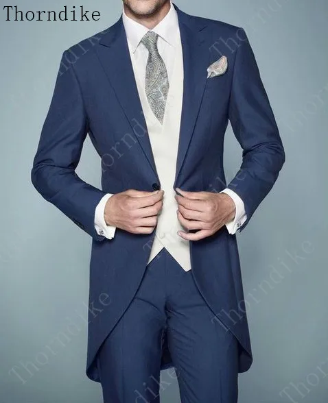 Черный костюм Tailcoat Мужской Блейзер официальная длинная куртка смокинг мужские