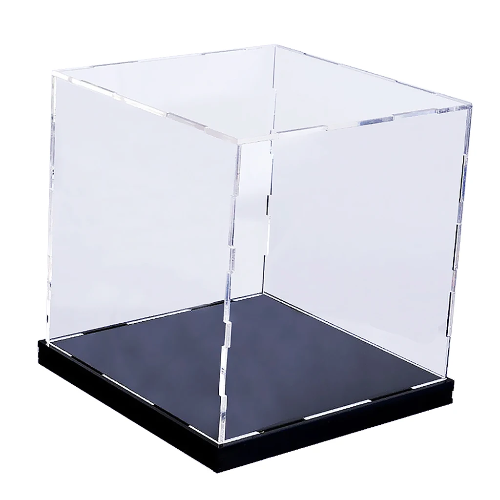 16cm Clear Acrylic Display Box Case Stand Dustproof Toy Dolls Protection Cube Show