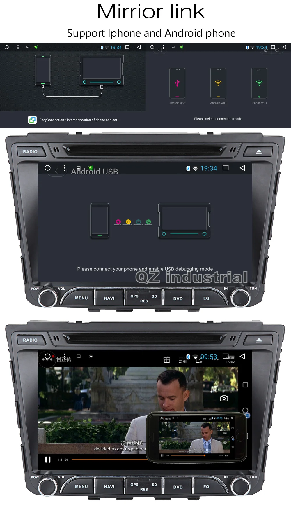Sale QZ industrial HD 8" Android 8.1for Hyundai Creta IX25 2014-2017 Car DVD player with 3G 4G WIFI GPS Radio BT Navigation RDS Map 11