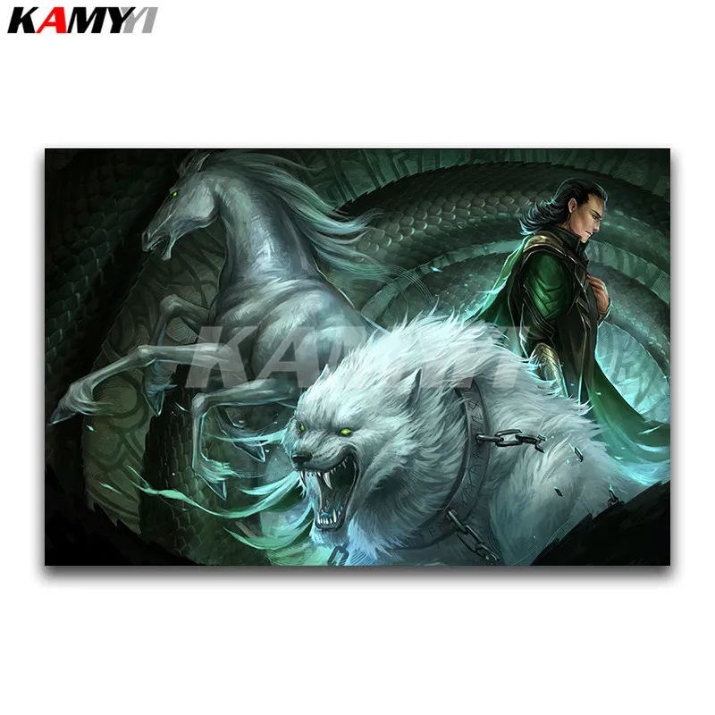 

Full Square Diamond embroidery Cross stitch Cartoon DIY 3D Diamond mosaic horse Full Round Diamond painting Wolf