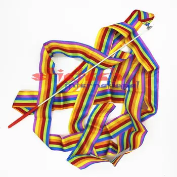 

by dhl or ems 500pcs Newly Best design 4M Gym Dance Ribbon Rhythmic Art Gymnastic Streamer Twirling