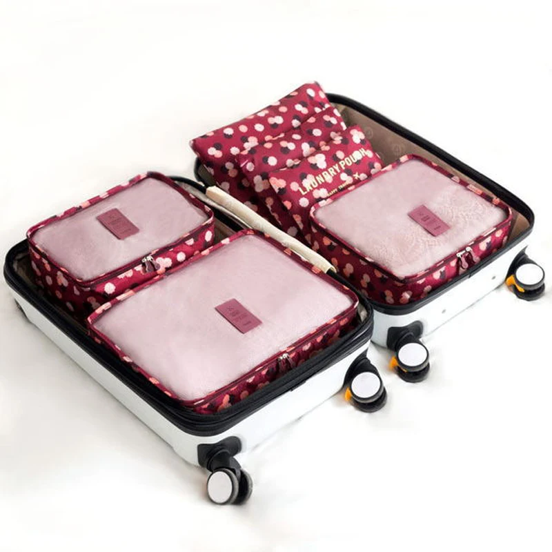 6 шт. набор для одежды аккуратный органайзер для гардероба чехол для костюма сумка органайзер для путешествий сумка чехол для обуви Упаковка куб сумка дорожная сумка для хранения
