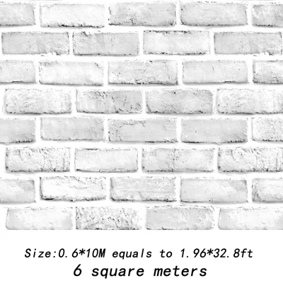 60X1000 см самоклеящиеся обои ПВХ Толстый водонепроницаемый ремонт мебель настенная крышка бумага декор для гостиной украшение дома - Цвет: White Brick
