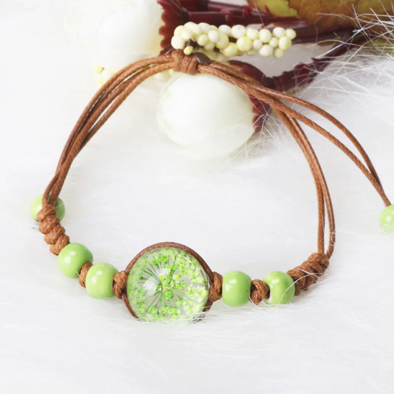 Luyun женский индивидуальный ювелирный стеклянный браслет четырехлистный клевер счастливый браслет - Окраска металла: green