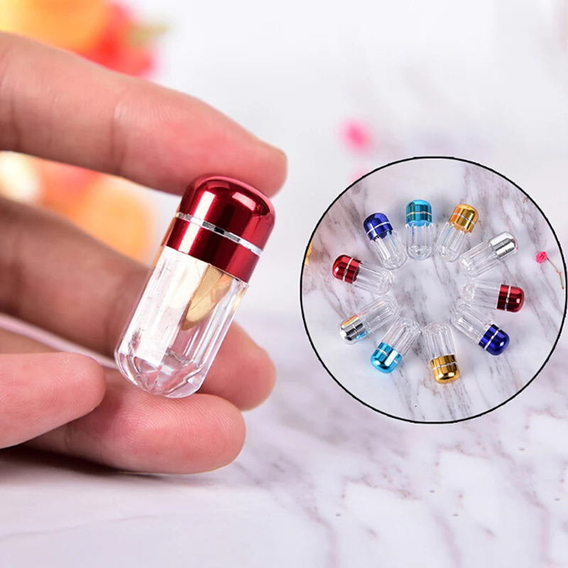 10Pcs Pill Box Empty Clear Plastic Bottle Capsule Shell Medicine Holder Color Random Hot Sale