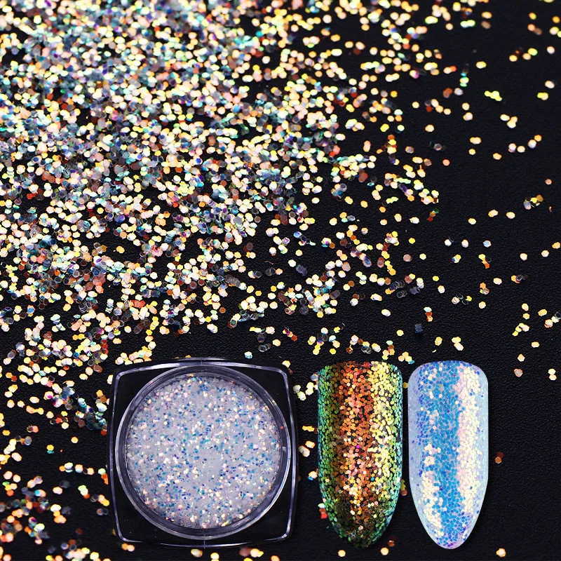 NICOLE DIARY 1g Super Shiny Chameleon Unicorn Nail Glitter AB Color Sequins Flakes Paillette Powder Nail