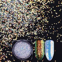 NICOLE DIARY 1g Super Shiny Chameleon Unicorn Nail Glitter AB Color Sequins Flakes Paillette Powder Nail