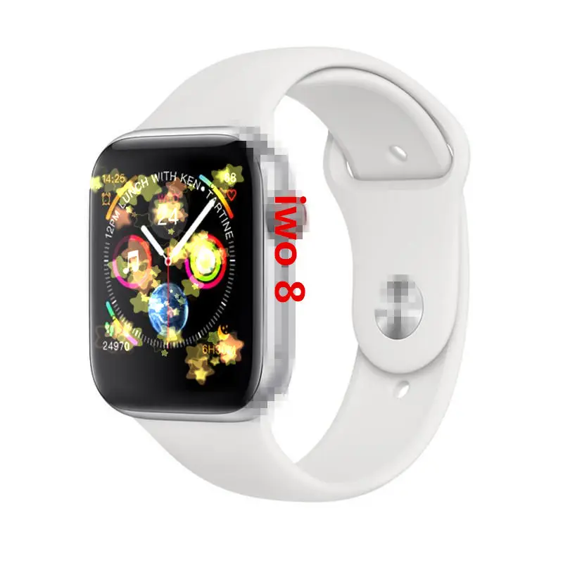 Women Smart Watch IWO 8 44mm Series 4 Sport Smartwatch Clock Pedometer Heart Rate Monitor ECG for apple watch For iphone 6s 7 8 - Цвет: White