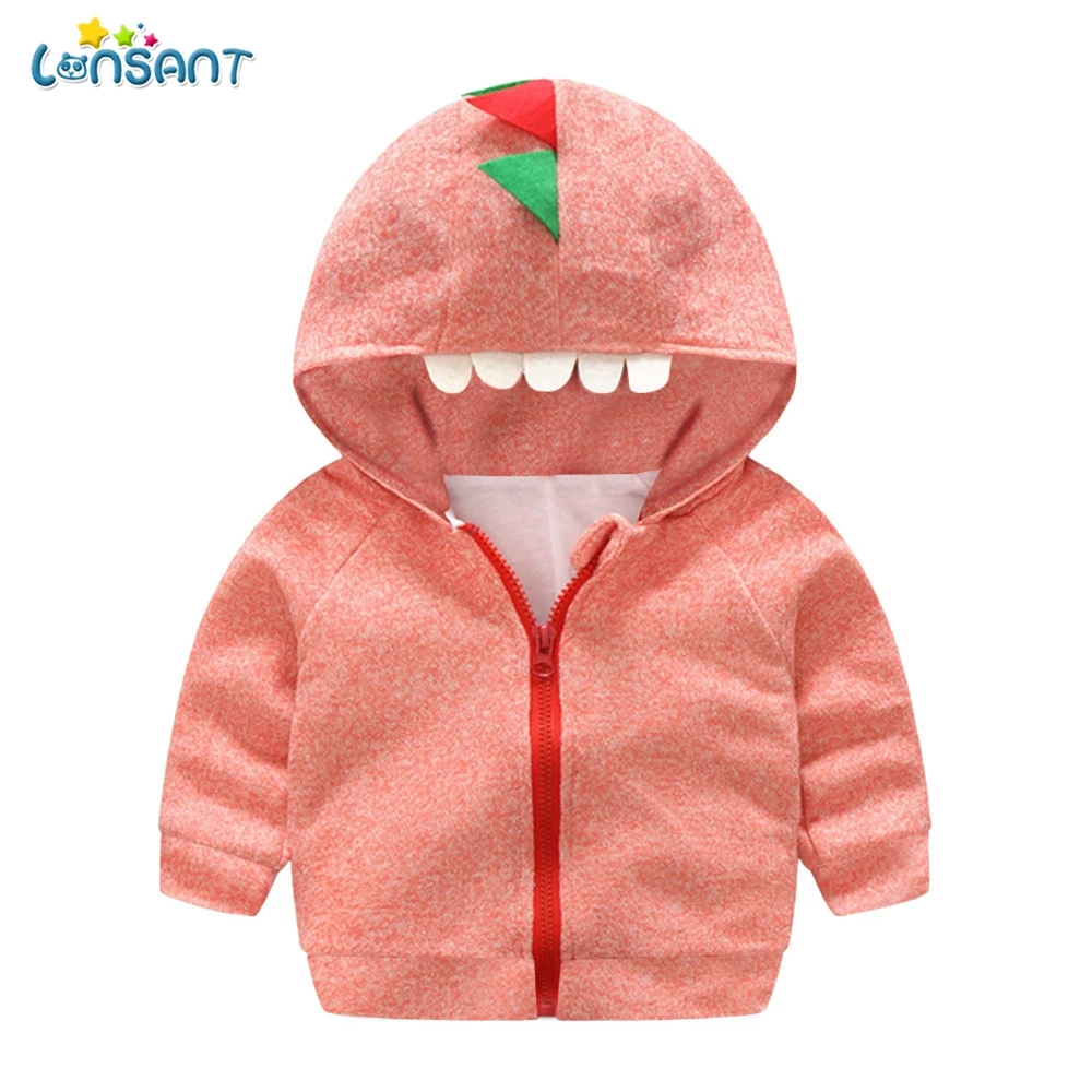 Toddler Baby Boy Girl Cartoon Dinosaur Hooded Coat Jacket Tops Kids Clothes Fall