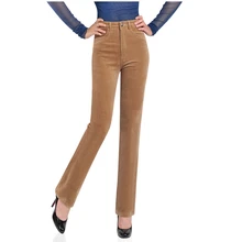 Новая мода осень зима женские вельветовые брюки женские с высокой талией Прямые брюки размера плюс повседневные брюки женские брюки LY183