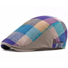 HT2276 весенне-летний берет для мужчин и женщин клетчатая плоская плюща кепка газетчика унисекс Красочные Солнцезащитные шапки для мужчин и женщин регулируемые береты