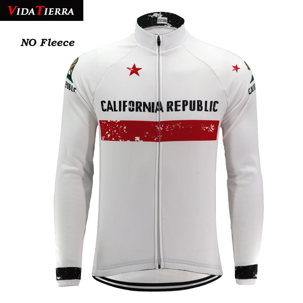 

2019 VIDATIERRA men cycling jersey california republic flag team bike wear 2 styles classic winter fleece summer no fleece cool
