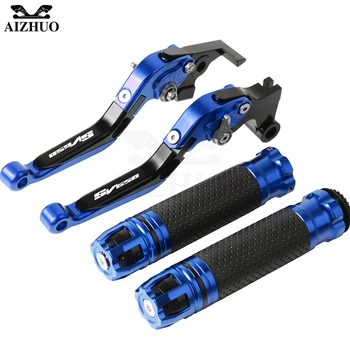 

Motorcycle Brake Clutch Lever Extendable+Hand Grips Handlebar For SUZUKI SV650/S SV650S SV 650 1999-2009 2008 2007 2006 2005 04