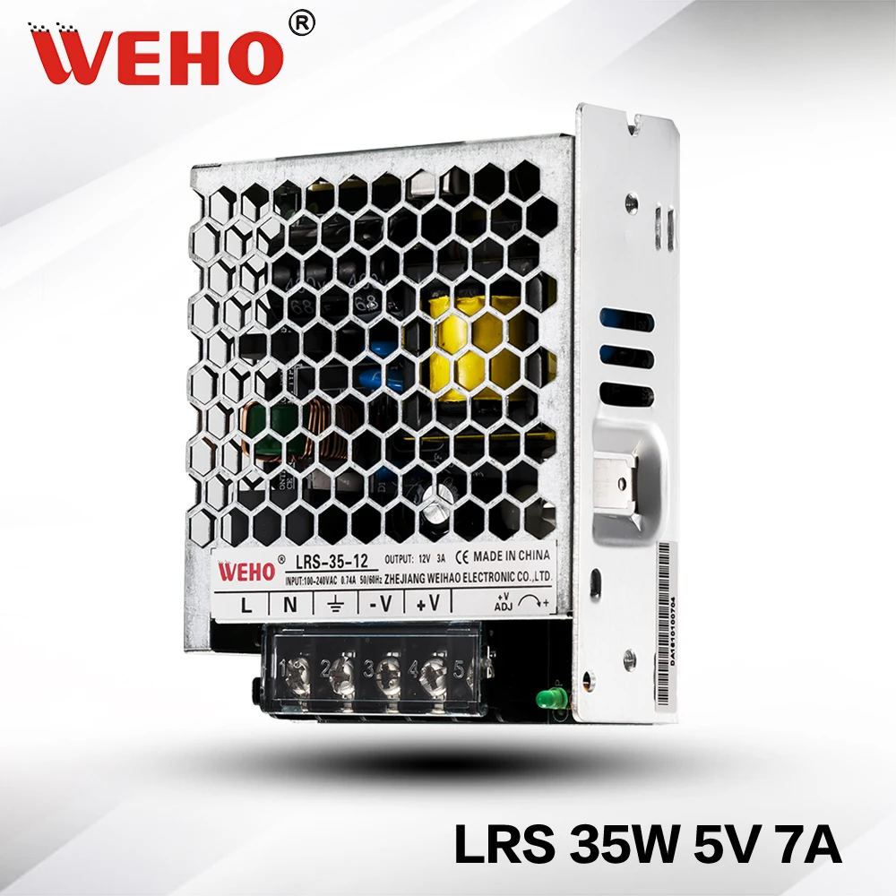 

(LRS-35-5) WEHO new design slim type 30mm 35w 5v 7a switching pwer supply
