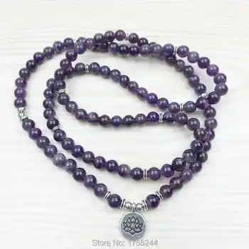 SN1147 New Design 108 Mala Buddha Bracelet or Necklace Reiki Charged Buddhist Rosary Yoga Bracelet Wrap Natural Stone Bracelet