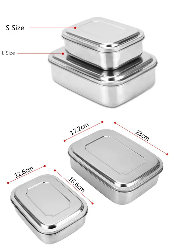 Портативный 3 сетки 304 нержавеющая сталь Ланч Бокс пищевой контейнер однослойные студенческие коробки для обеда большой емкости легко