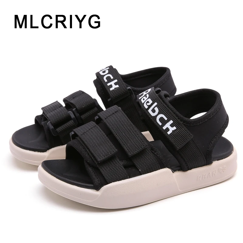 

2019 New Summer Kids Beach Sandals Children Pu Leather Sandals Baby Girls Casual Shoes Boys White Sandals Fashion Brand Flats