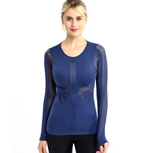 Безрукавка Женская бесшовная длинный рукав, для йоги рубашки женские для фитнеса тренировочная рубашка Женская Спортивная тренировка одежда для бега спортивные топы