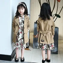 Новая детская одежда; куртки для девочек; Весенняя Длинная ветровка для девочек; модное пальто; детское платье с длинными рукавами; верхняя одежда