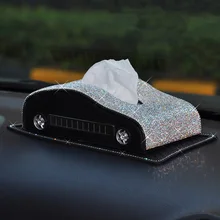 Автомобильный тканевый ящик с роскошным алмазным креативным декором интерьера с парковочным номером карты для женщин девочек