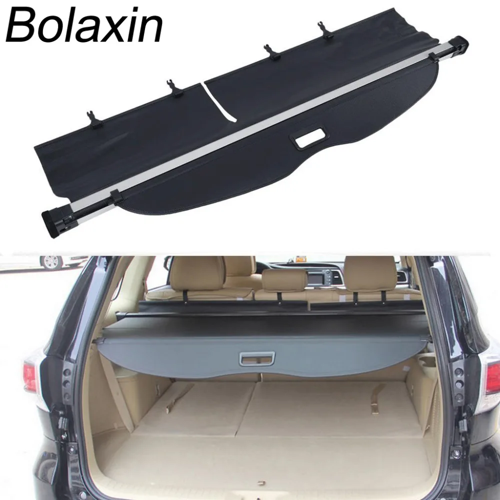 

New Bolaxin Car Retractable Rear Trunk Shade Cargo Cover Shield Storage Shelf Organizer for 7 seats Toyota Highland 2015 2016