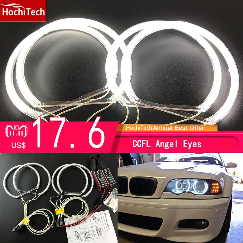 HochiTech CCFL Angel Eyes Kit Warm White Halo Ring 131mm*4 For BMW E36 E38 E39 E46 (With Original Projector) HochiTech CCFL Angel Eyes Kit Warm White Halo Ring 131mm*4 For BMW E36 E38 E39 E46 (With Original Projector)