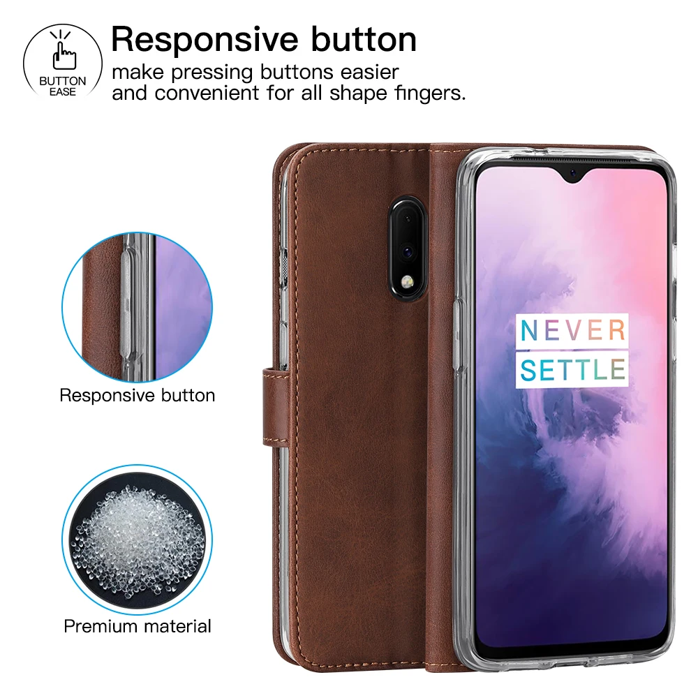 Винтажный кожаный чехол-книжка для Oneplus 7 7Pro, кошелек с отделением для карт, магнитный чехол-книжка для Oneplus 7T 7T Pro