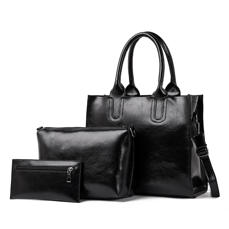

PU Leather Handbags Set Big Women Bag High Quality Casual Female Bags Women Tote Spanish Brand Shoulder Bag Messenger Bag 2018