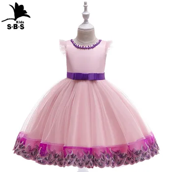

2019 Toddler Dress Embroidered Lace Princess Dress Girl Bow Beaded Pettiskirt Flower Girl Wedding Dress