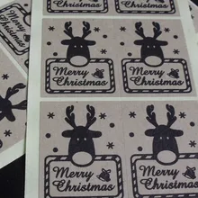Merry Christmas gift sealing sticker For baking package cake box bags cup decoration label 4cmX3cm