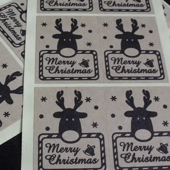 

" Merry Christmas "gift sealing sticker For baking package cake box/bags/cup decoration label 4cmX3cm 100pcs/lot free shipping