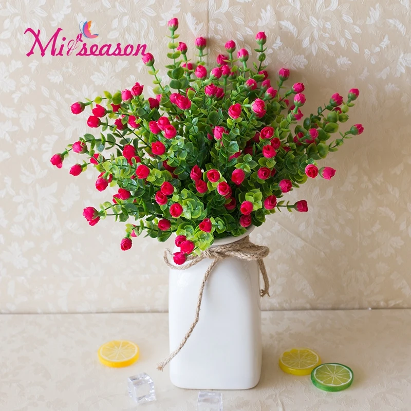 Miiseason Colourful Rural Style Fake Aquatic Plants Artificial Flower Desktop Decoration Flowers Short Bouquet Home Party Decor