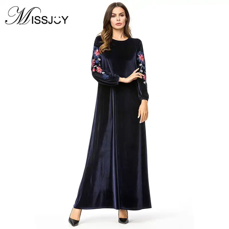 casual velvet maxi dress