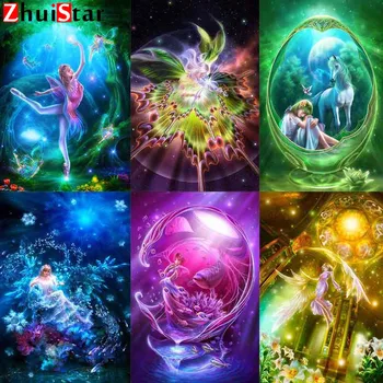 

5D Diy Diamond Painting Angel Girl Anime Crystal Cross Stitch Full Diamond Full Mosaic Diamond Embroidery Mosaic Home Decor ZWQ