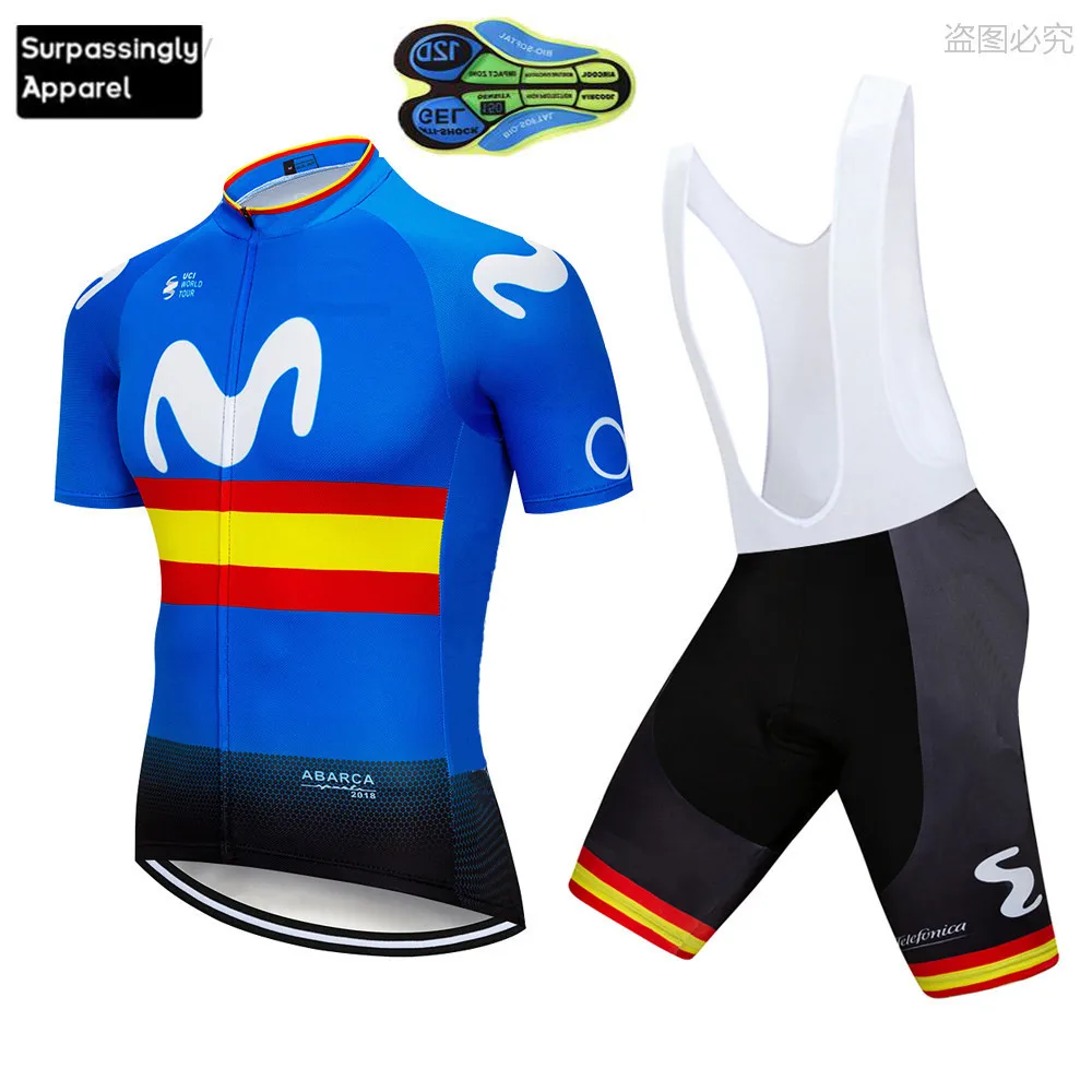 

2019 TEAM Spain M Cycling Jersey Bike Shorts Set Ropa Ciclismo Mens UCI World Tour Bicycle Clothing Summer Pro Cycling Wear Suit