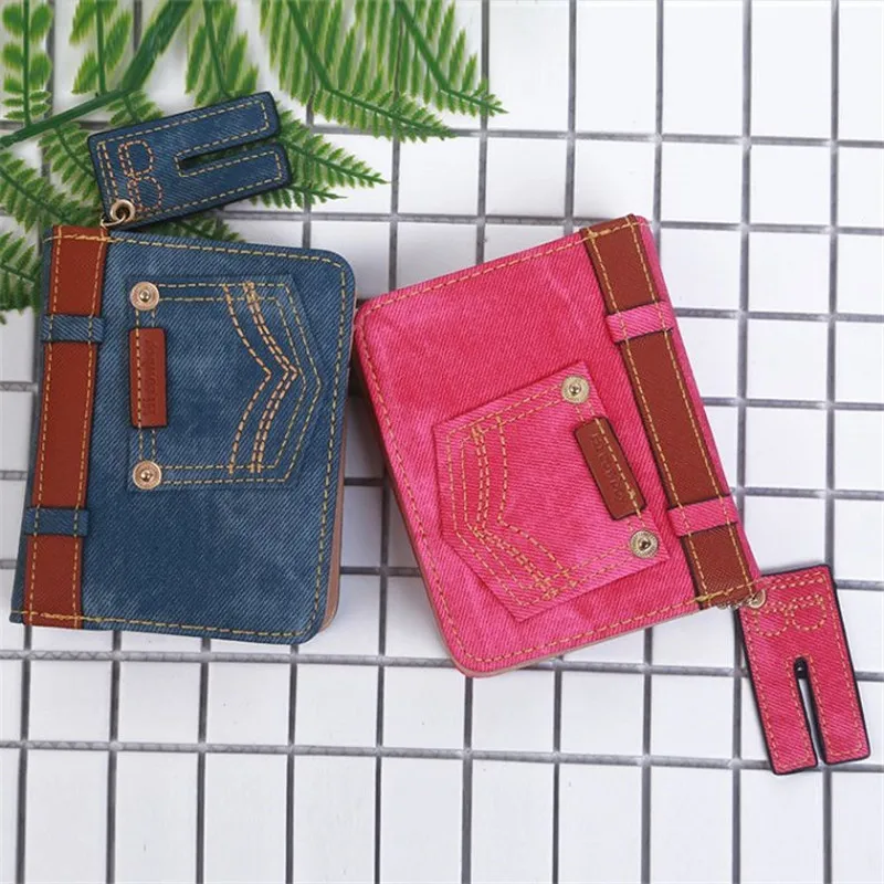 

PU Leather Small Women Wallet Luxury Jean Design Mini Womens Wallets And Purses Short Female Coin Purse Credit Card Holder