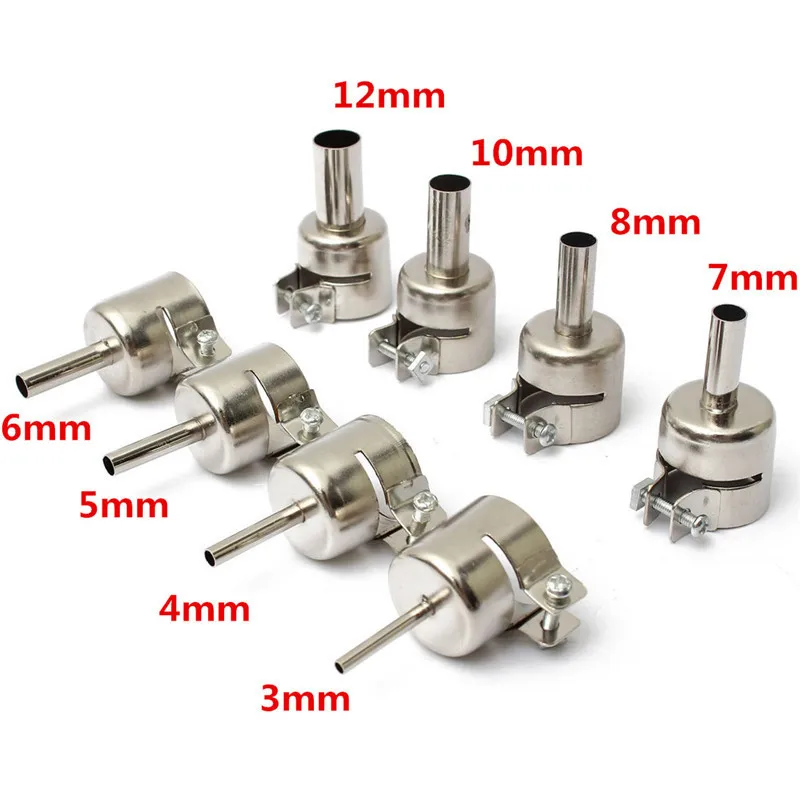 8 шт Круглые сопла для 850 Термовоздушная паяльная станция-3/4/5/6/7/8/10/12 мм фена сопла