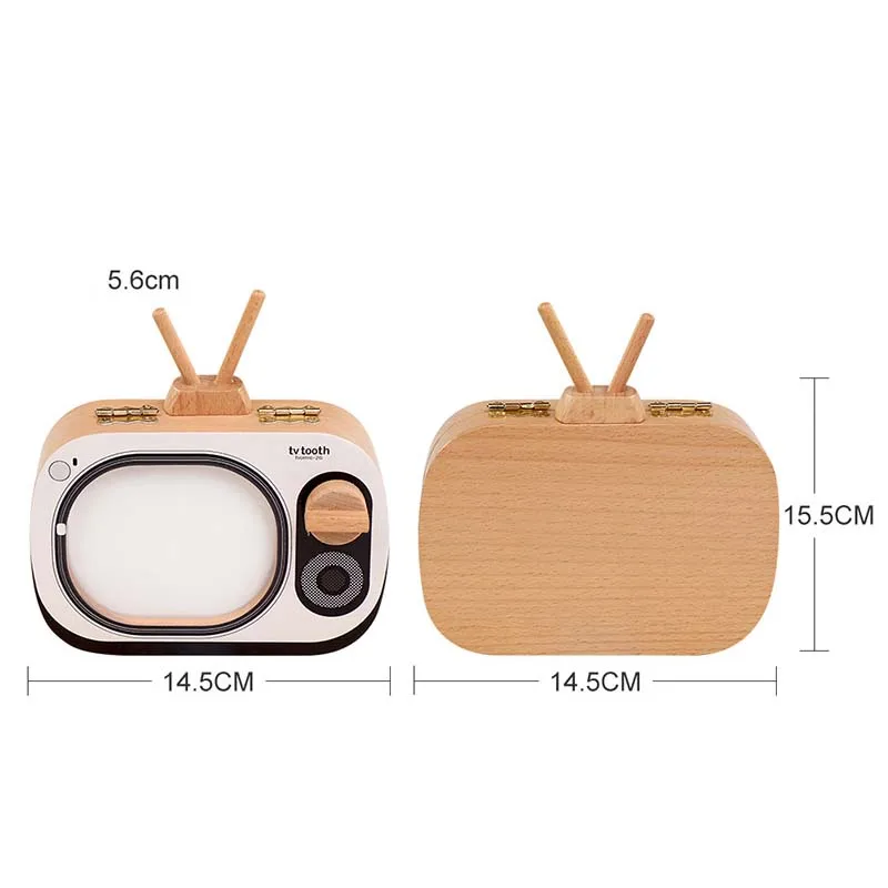 1pc Baby Tooth Box Wooden Milk Teeth Organizer Storage Boys Girls Save Souvenir Case Gift Creative Baby Tooth Organizer For Kids