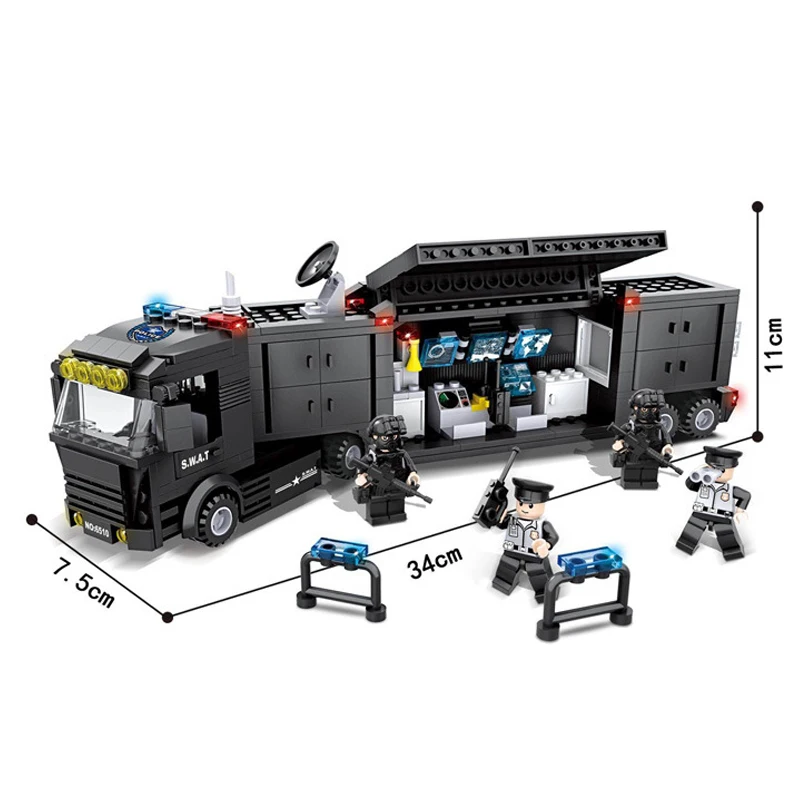 Police-station-SWAT-Command-car-soldiers-Military-Series-3D-Model-building-blocks-compatible-with-lego-city (1)