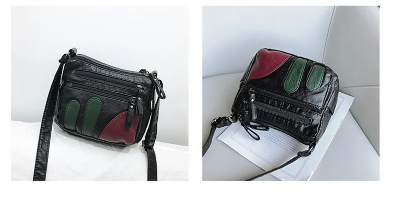 High Quality Mini Black Bag Women Very Soft Washed PU Leather Female Purses and Handbag Lady Small Messenger Bag for