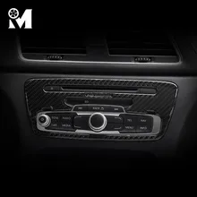 Углеродного волокна центральной консоли Управление рамка для CD, накладка, отделка интерьера, переключатель для кондиционера декоративная рамка для Audi Q3 стайлинга автомобилей